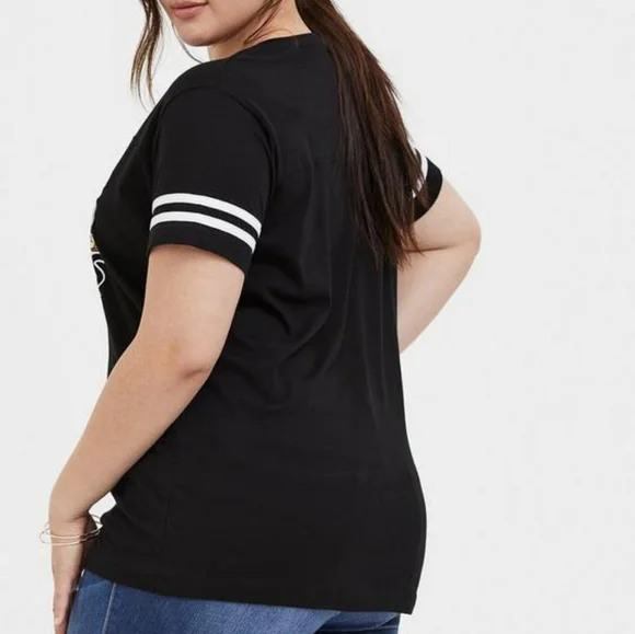 Torrid - Peanuts Charlie Brown & Snoopy Black Football Tee - Picture 2 of 5